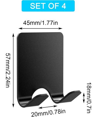APRRMLIZW Stainless Steel Wall Hooks - Self-Adhesive Razor Holder 4-Piece Bathroom & Kitchen Organizer (Black) - Buy Online on GoSupps.com