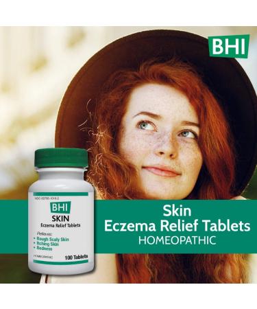 BHI Skin Natural Eczema Relief Remedy - Homeopathic Treatment for Dry, Irritated Skin (100 Tablets) - Buy Online on GoSupps.com