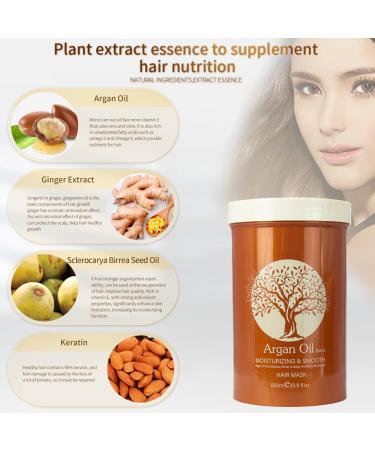 Argan Oil Hair Mask - Moisturizing & Smoothing Repair for Split Ends | 16.90 oz (500ml) - Ideal for All Hair Types - Buy Online on GoSupps.com