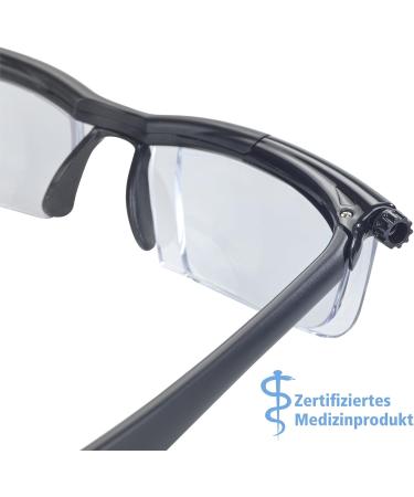 Maximex Seeplus Zoom Reading Glasses Black - Adjustable +0.5 to +4 dpt 2.8x Magnification Perfect for International Shipping - Buy Online on GoSupps.com