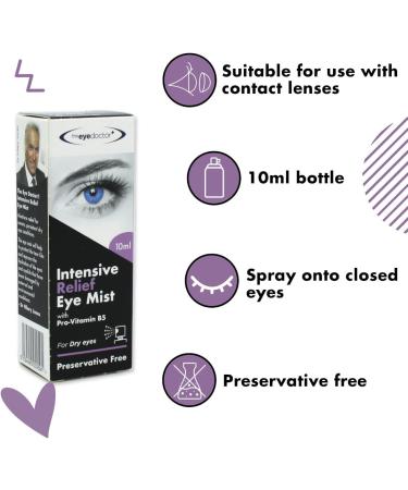 Eye Doctor Eye Mist Intensive Relief - Soothes Irritated Tired Dry Eyes - Preservative Free - With Pro-Vitamin B5 - Contact Lens Friendly - 10ml Spray Bottle - Buy Online on GoSupps.com