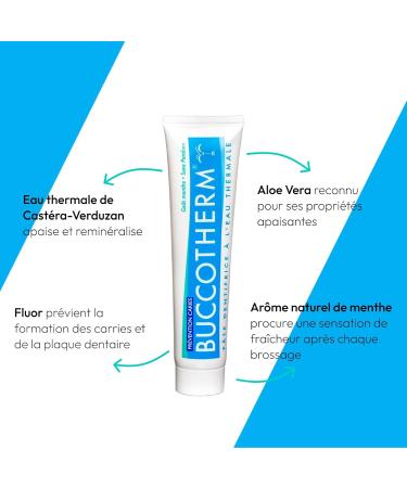 BUCCOTHERM | Toothpaste Prevention Caries Mint Taste | Certified Organic | Soothes Gums | Protects | Prevention of Caries | 100% Natural Ingredients | Pack of 3 x 75 ml - Buy Online on GoSupps.com