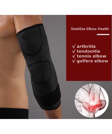 Elbow Compression Sleeve for Tendonitis | Tennis & Golf Relief for Men & Women | Large-X-Large Black - Buy Online on GoSupps.com
