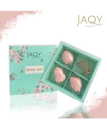 Set of 3 Latex-Free Makeup Sponges with Elegant Holder - Perfect Gift in Pink | International Shipping Available - Buy Online on GoSupps.com