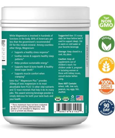 Pure Essence Ionic-Fizz Magnesium Plus - Raspberry Lemonade Flavor 12.06 oz | Boost Energy & Relaxation - Buy Online on GoSupps.com