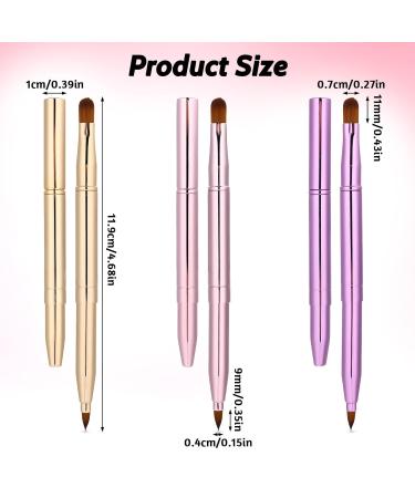 3 Pack Retractable Lip Brushes for Lipstick & Lip Gloss - Travel-Friendly Makeup Brush Set - Buy Online on GoSupps.com