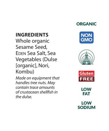 Organic Eden Seaweed Gomasio Sesame Salt 3.5 oz (2-Pack) with Sea Salt, Dulse, Nori, Kombu, Macrobiotic Furikake Seasoning - Buy Online on GoSupps.com