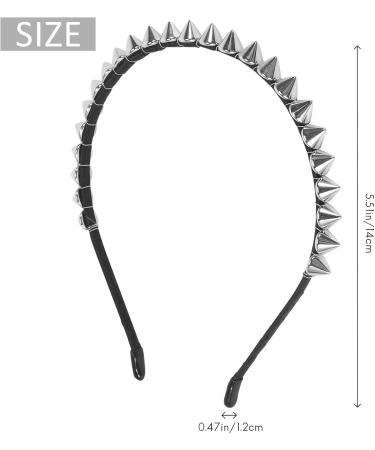 Fuhoghto Silver Metal Stud Rivet Spike Headband Hair Head Band Aliceband Punk Girl - Buy Online on GoSupps.com