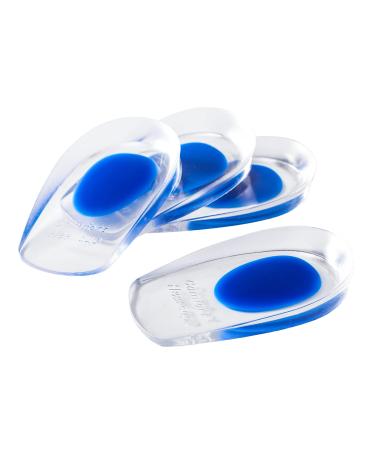 Gel heel pillow silicone heel cushion for plantar fasciitis gel heel caps and pillows Jaubs for men and women (EU 40-45 2 pairs) blue L (40-45) blue
