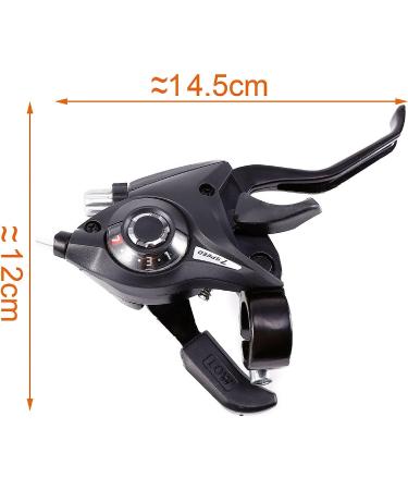 FAIREDEAR 3x7 21 Speed Bicycle Brake Levers Shifter with Gear Indicator and V Brake Cable for Mountain, Road, MTB, BMX, Fixie Gear Cycling - Buy Online on GoSupps.com
