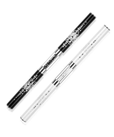 Ycyan 2Pcs Dual-ended Nail Design Brushes with Rhinestone Handle - Professional Nail Art Tools - Buy Online on GoSupps.com