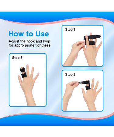 Supregear Finger Splint Support - 4-Pack Adjustable Brace for Trigger Finger & Broken Finger | Index Middle Ring & Pinky - Black - Buy Online on GoSupps.com