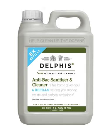 Delphis Eco Antibacterial Kitchen Surface Cleaner | 2L Concentrate | Kills 99.999% of Bacteria & Viruses incl. Enveloped Viruses 2 l (Pack of 1)