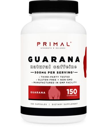 Primal Guarana (1000 MG Per Serving) (150 Capsules) - 200 MG Natural Caffeine