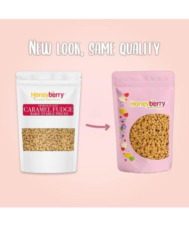 Bake Stable Caramel Fudge Pieces - 5mm Pieces - Suitable for Baking ice Cream Topper and Inclusion. Vegetarian and coeliac Friendly - 300g - Buy Online on GoSupps.com