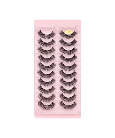 UAMOU Lashes Volume Fluffy Dense Russian Curling Fake Eyelashes Mink Eyes Extension Russian Strip Lashes handmade Cheerfully (Color : 10pairs 7D-24 Size : 20 Boxes)
