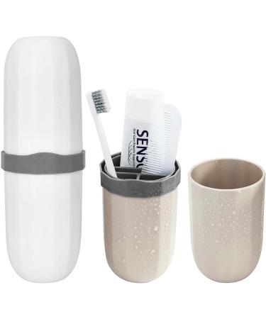 Colexy 2 x Portable Plastic Travel Toothbrush Toothbrush Toothpaste Holder Case Storage Box for Camping Business Travel Home - Buy Online on GoSupps.com