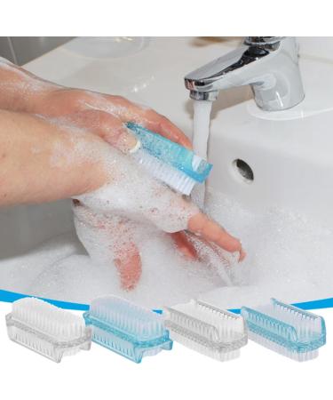 Autuuuckee Double-Sided Nail Brush Set - 4-Part Cleaning Kit for Toenails - Blue & Transparent Finger Brushes - Buy Online on GoSupps.com