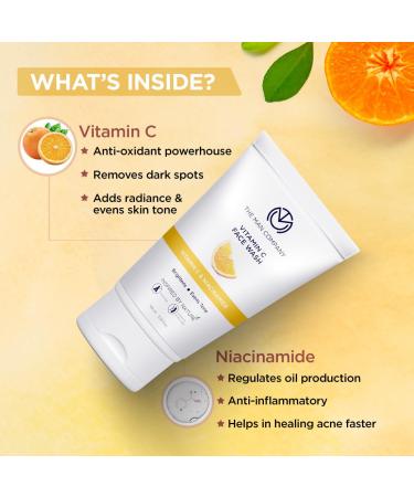 Buy The Man Company Skin Brightening Vitamin C Face Wash - Paraben & SLS Free - 100ml with Turmeric & Moringa | International Shipping Available - Buy Online on GoSupps.com