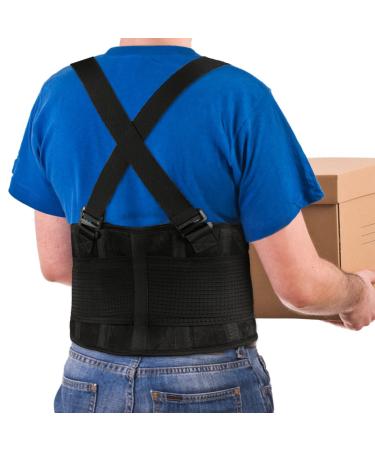 Back Brace Lumbar Back Support Belt for Women and Men Lower Back Pain Relief Injury Recovery Heavy Lifting Support with Removable Adjustable Extension Support for Moving and Warehouse XL/2XL(37-45)