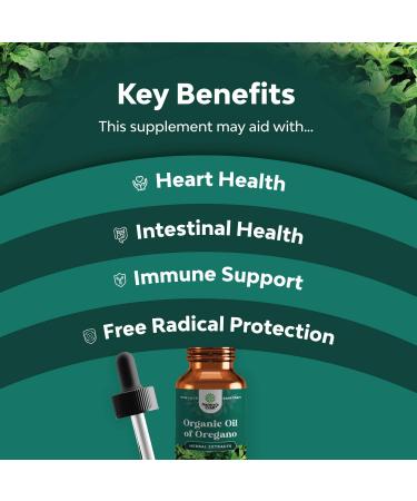 Organic Oregano Oil Liquid Drops - USDA Certified for Immune Support and Digestive Health - Vegan & Non-GMO - Pure Oregano Oil for Kids and Adults - Buy Online on GoSupps.com