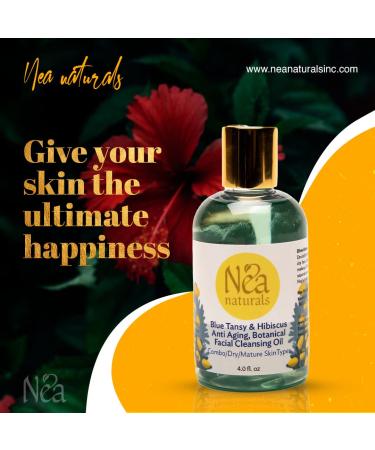 Blue Tansy & Organic Hibiscus Facial Cleansing Oil - Anti-Aging Pore-Deep Cleanser - 4.0 fl. oz - Ships Internationally - Buy Online on GoSupps.com