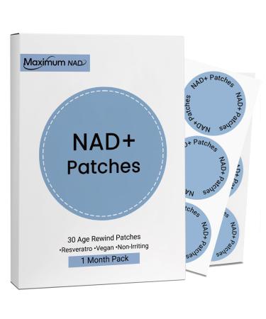 NAD+ Patches for Women & Men with Nicotinamide and Resveratrol-30 Patches, Premium 8-Hour Extended-Release Formula, Vegan