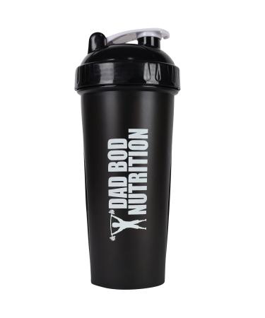 Dad Bod Nutrition Funny Protein Shaker Bottle 28 Ounce Water Cup (Black Lid)