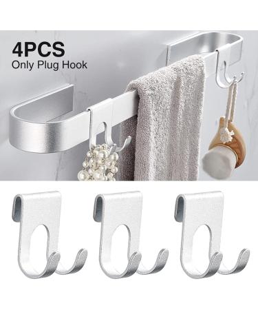 Sunerlory Silver Razor Holder Set - 4 Self-Adhesive Hooks for Bathroom Kitchen & Office | No Drilling Aluminum Shaver Holders - Buy Online on GoSupps.com