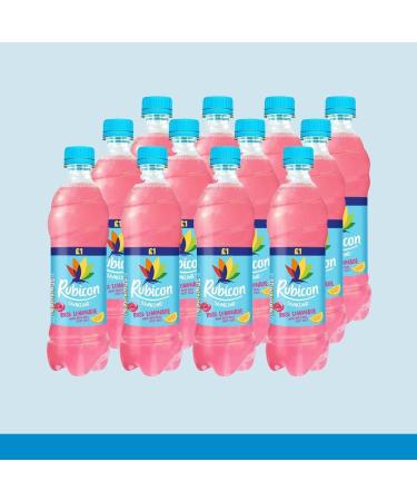 12 x Rubiconn Sparkling Rose Lemonade 500ml - Sparkling Rose Flavoured Juice Drink with Sugar & Sweetener - Buy Online on GoSupps.com