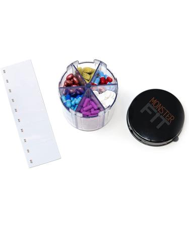 Monster Jr Supplement Pill Dispenser - Easily Dispense Small to Medium Medication and Vitamins with Labels, 1 Pack - Buy Online on GoSupps.com