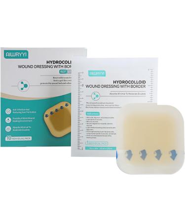 Buy Pack of 10 Hydrocolloid Adhesive Bandages Sterile 4x4 Hydrogel Wound Dressing for Fast Healing of Bedsores Surgical Wounds and Acne Prone Skin International Shipping Available - Buy Online on GoSupps.com