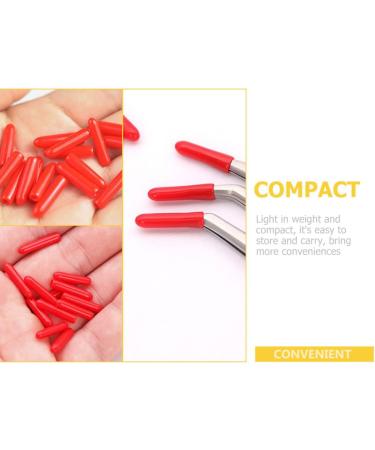 Beaupretty Stainless Steel Tweezer Covers - Anti-Slip Silicone Tips for Eyelash Tools - Red Protective Caps - Buy Online on GoSupps.com