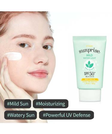 ETUDE Sunprise Mild Watery Light SPF50+/PA+++ 1.7 fl. Oz (50ml) (21AD) | Light Moisturizing Sunblock for Sensitive Skin | Korean Skin Care Products Sunprise Watery Light 21AD - Buy Online on GoSupps.com