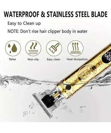 Beard Trimmer & Hair Clippers for Men | Golden Electric Razor with LCD Display | Professional Barber Kit - Strong Motor & Type C Charger - Buy Online on GoSupps.com