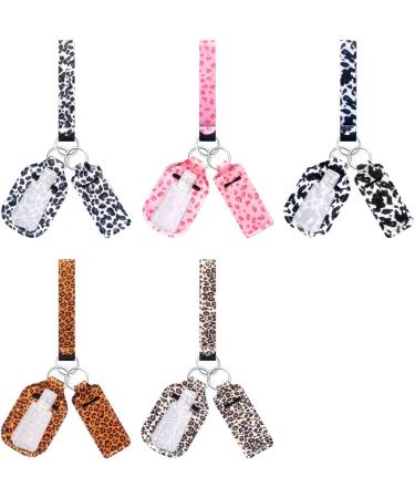 PUEZOKLY 40pcs Travel Bottles Keychain Holder Set - Colorful Empty Bottles with Chapstick Holder Keychains for Easy Travel - Pure Color Wristlet Included - Buy Online on GoSupps.com