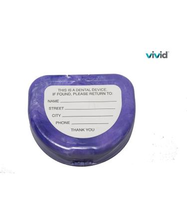 Orthodontic Retainer Case - Purple Marble | Portable Denture & Mouthguard Holder - Buy Online on GoSupps.com