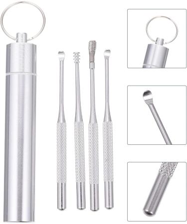 Stainless Steel Earwax Removal Kit for Kids and Adults - Ear Curette Tool Set for Safe and Efficient Ear Cleaning - Silver 9.5X1.8CM - Buy Online on GoSupps.com