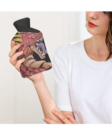 Red Dragon Hot Water Bottle with Plush Cover - Hand Warmer for Adults & Kids - 26.5x15.3cm | International Shipping - Buy Online on GoSupps.com