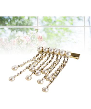 minkissy 1pc Bridal Hair Pin Wedding Hair Clips Pearl Hair Barrettes Rhinestone Hair Clip Crystal Headpiece Pearl Clips for Hair Metal Hair Clip Women Hairpins Bride Word Clip Rhinestones - Buy Online on GoSupps.com