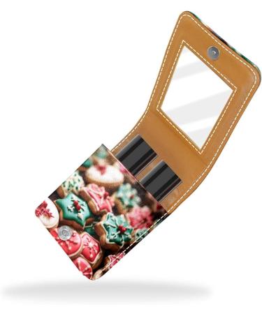 Travel Lipstick Organizer Case - Portable Makeup Bag with Mirror | Assorted Cookie Pattern - Buy Online on GoSupps.com