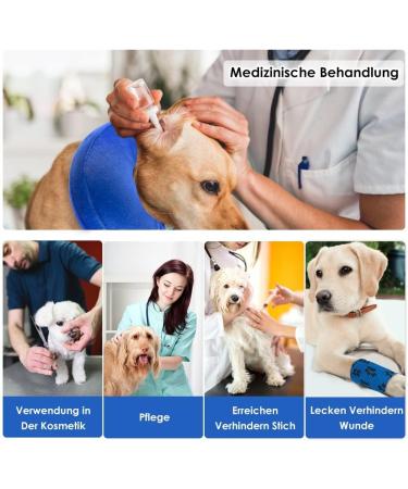 NASJAC Inflatable Hinge Dog & Cat Collar | Adjustable Soft Comfort & Leak Protection | XL Blue | Wound Care After Surgery - Buy Online on GoSupps.com