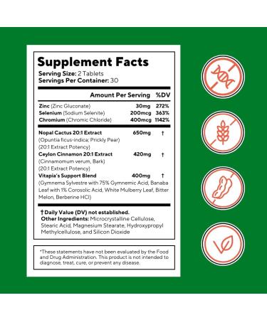 Vitapia Nopal Cactus Extract for Antioxidant Skin Metabolism Wellness Heart Health Support - 60 Multi Capsules - Non GMO Gluten Free Supplement Multi (60 Count) - Buy Online on GoSupps.com