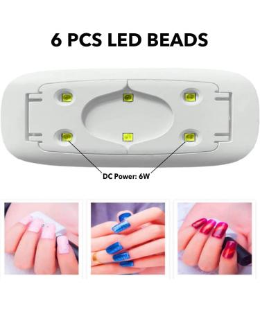 Mini UV LED Nail Lamp for Gel Nails - Portable 6W Pink Professional Nail Dryer - Buy Online on GoSupps.com