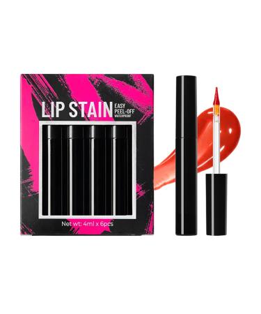 Lip Liner Discoloration Makeup Lip Lacquer Removable 6 Parts Highly Pigmented NonBreaking Lip Stain For Women and Girls