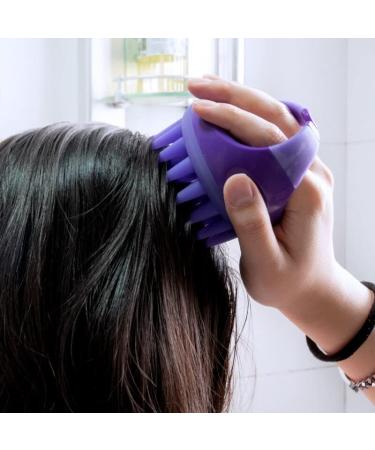 Premium Scalp Massage Device & Shampoo Brush for Women - Soft Silicone Cleaning Brush in Pink & Purple | ABS-HARSKAMM Spa Essentials - Buy Online on GoSupps.com
