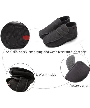 Women's Diabetic Slippers - Adjustable Arthritis Recovery Sandals for Swollen Feet - Extra Wide Eldery Shoes - Size 8 Black - Buy Online on GoSupps.com