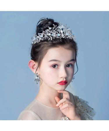 Mesfugw White Tiara and Crown Set - Pageant Crowns for Women and Girls, Princess Tiara with Earrings - Ideal Gift with Gift Box Packaging - Buy Online on GoSupps.com