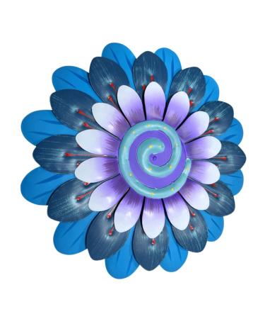 Kisangel Sunflower Decoration Floral Wall Decor Wall Decorations Flower Wall Art Decorative Flower Outdoor 3d Blue 29.50X29.50X3.00CM