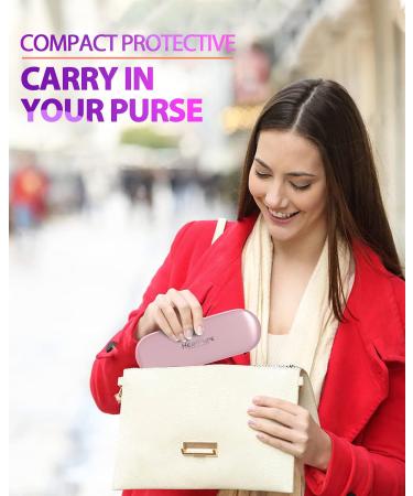 4PC Double Sided Etched Crystal Nail File and Shiner Set - Professional Salon Manicure Tools for Acrylic and Natural Nails - Purple - Buy Online on GoSupps.com